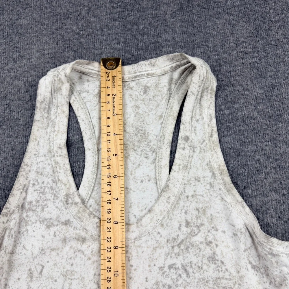 Lululemon Racerback Tank Top Gray White‎ Marble Acid Wash Size 4 Activewear